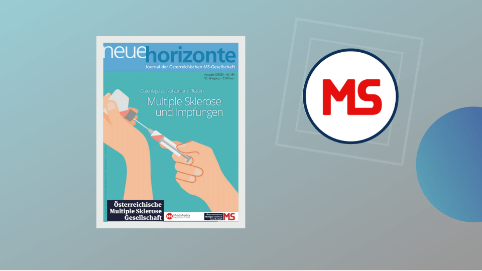 Neue Horizonte 3/2020, Journal der Österreichischen Multiple Sklerose Gesellschaft. Inhalt: Multiple Sklerose und Impfungen (Univ.-Prof. Dr. Barbara Kornek), Stigmatisierung und neurologische Störungen (Mag. Kerstin Huber-Eibl), Auf dem Pferderücken (Mag. karin Chladek), Risikogruppenregelung bis Jahresende verlängert (Mag. Kerstin Huber-Eibl), Reha Radkersburg, Studie zu Covid-19-Infektion mit MS (Dr. Christine Gradl), Herausforderungen des Elternseins mit der Diagnose MS, 35 Jahre MS-Regionalclub Kirchdorf